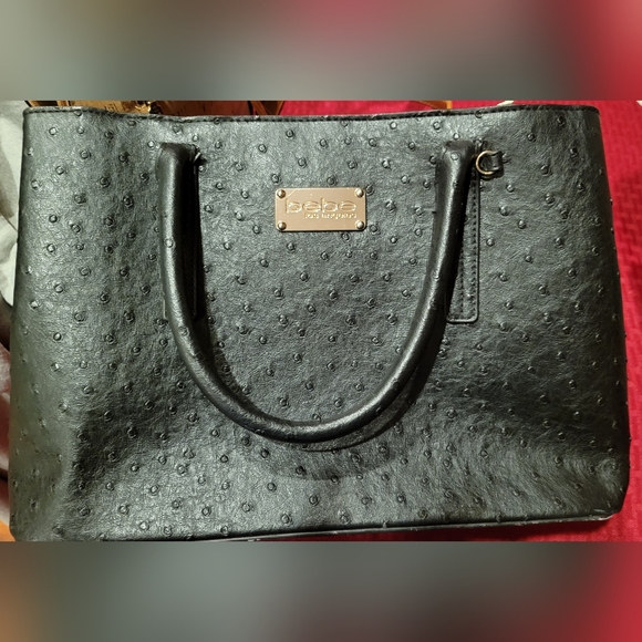 bebe Handbags - BEBE Handbag with coin purse 14' Ostrich Black